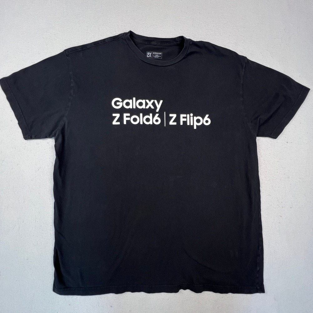 Samsung Galaxy T-Shirt Mens 2XL Black Z Fold6 Z Flip6 AI Promo Tech Graphic Tee